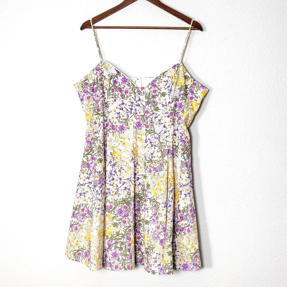Maeve Dress Size XL Yellow Floral Sleeveless Lace Trim Summer A Line